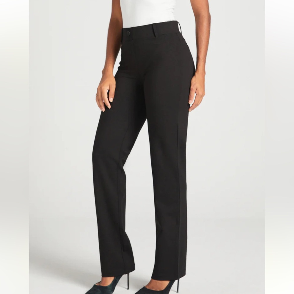 Betabrand Women’s Black Straight Leg Women's Yoga Dress Pants Size Small Long